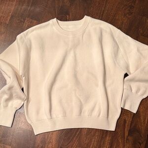 aerie Crewneck Crop Sweater in Cream - XS - NWT